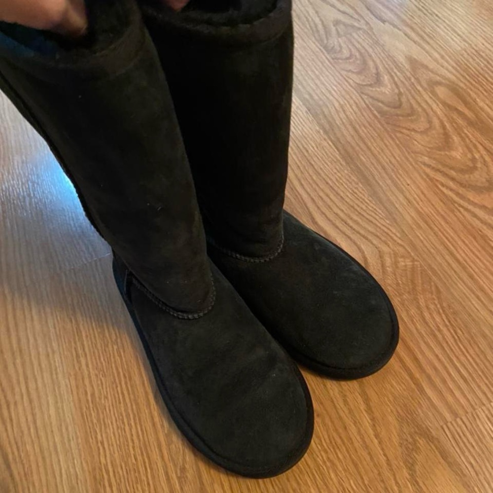 UGG Black Suede Tall Pull-On Women's Boots